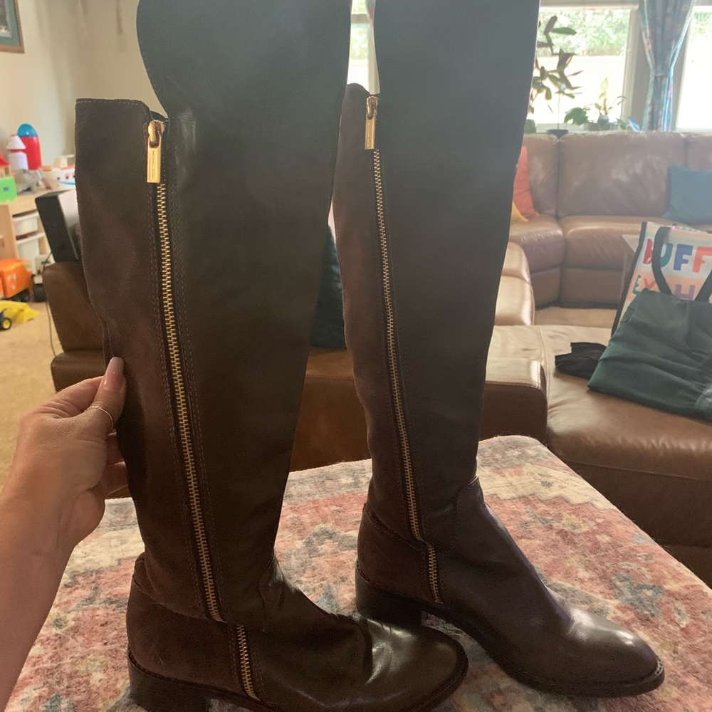Knee high boots.